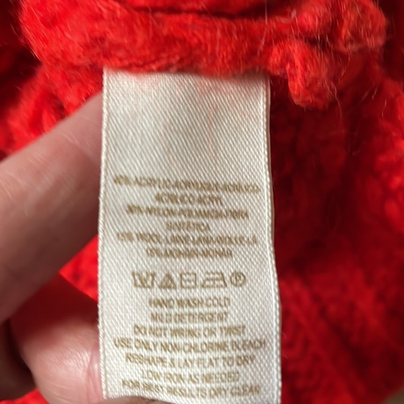 Free People Red Open Knit Sweater, Size Small - Picture 11 of 13